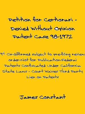 cover image of Petition for Certiorari Denied Without Opinion
